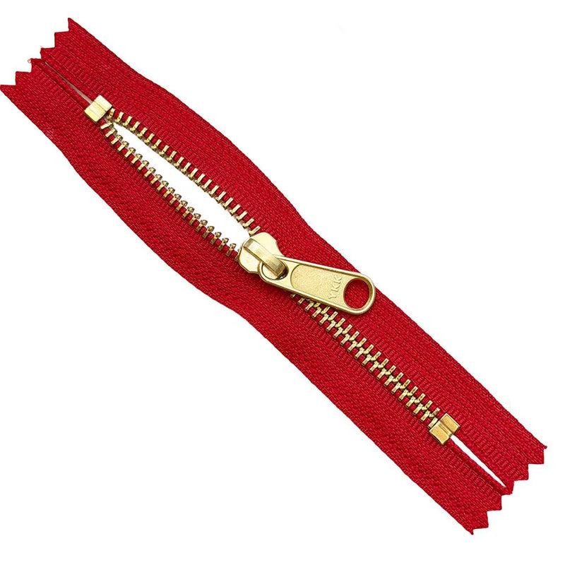 YKK #5 Brass Closed Top / Closed Bottom with Non Locking Long Pull Slider. All Colors Available