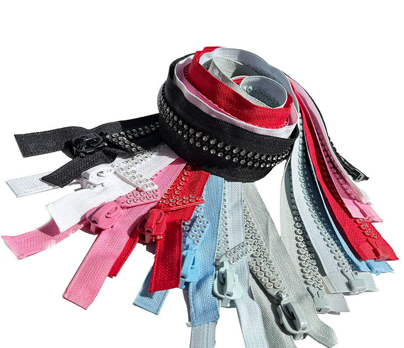 Rhinestone Separator 22" Zipper - Dual Strand
