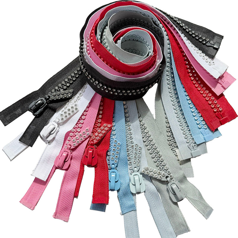 Rhinestone Separator 22" Zipper - Dual Strand