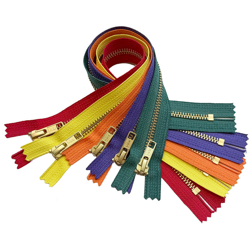 YKK #5 Brass Closed Bottom Zipper - All Colors