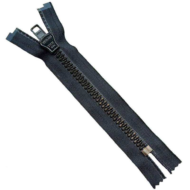 YKK® #8 Vislon Closed Bottom - Auto Lock Slider - with Antique Brass Bottom Stop