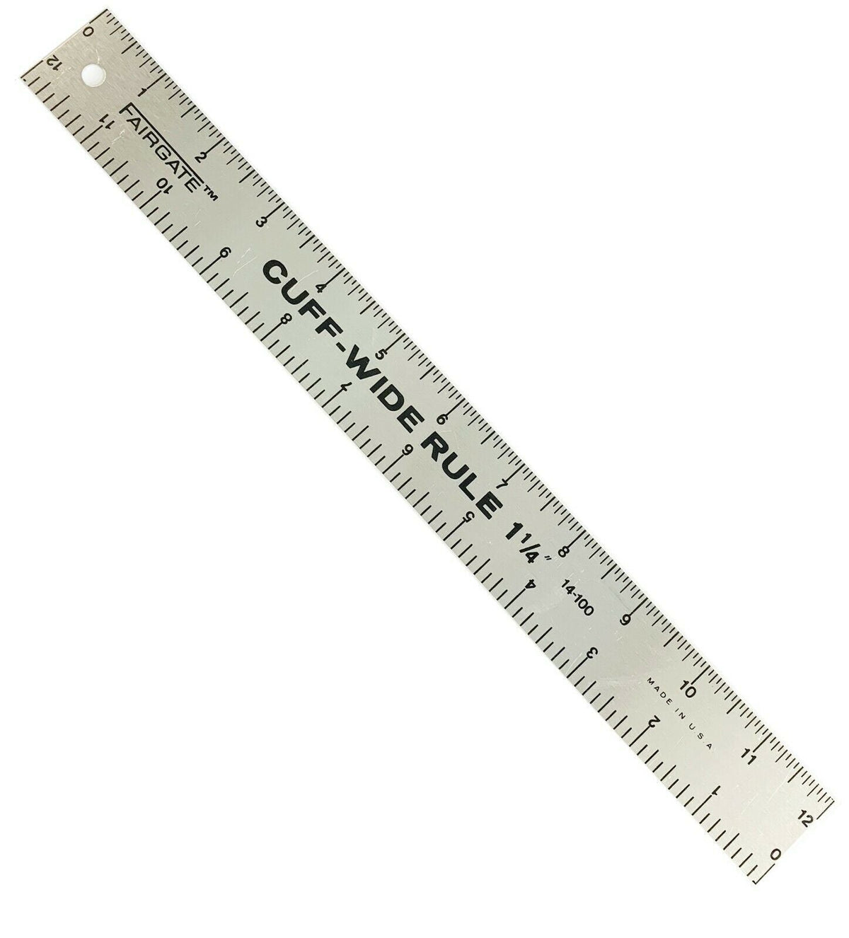 Fairgate Aluminum Ruler Cuff-Width Ruler — Zipper Stop