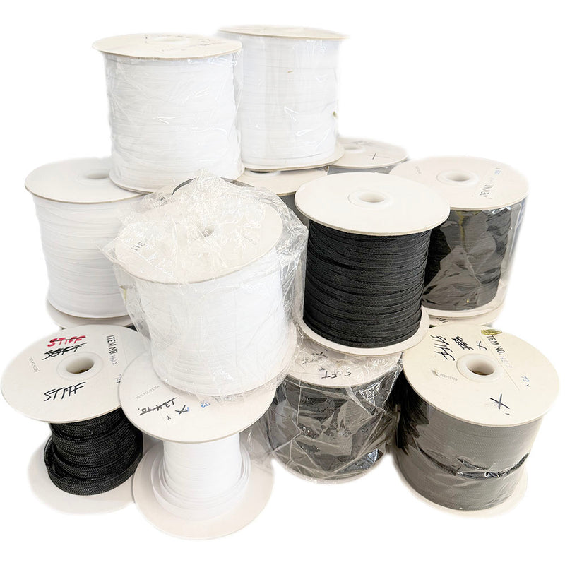 Over 1000 yards of Horsehair Braid - Multiple Widths Ranging from 1/8" - 1" - Black & White.  Free Shipping Included.